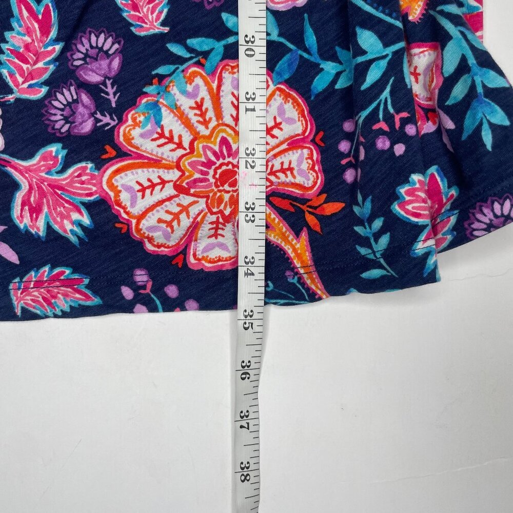 Tommy Bahama Cotton Modal Blend Navy Floral Side Tie Faux Wrap Dress Size S/P - Picture 9 of 12